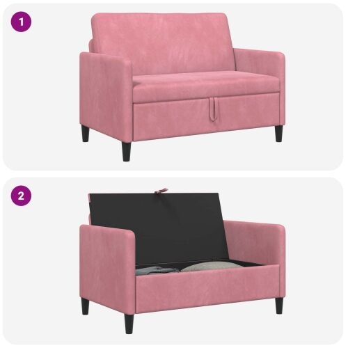 Sofa s pohranom Ružičasta 122 x 78 x 87 cm Poliester - Ružičasta 110 cm Cijena