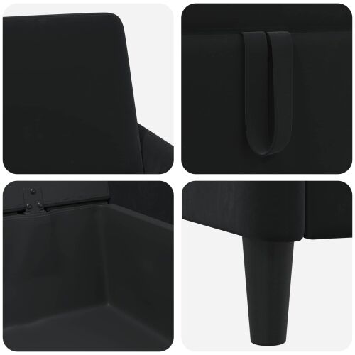 Sofa s pohranom Crna 122 x 78 x 87 cm Poliester - Crna 110 cm Cijena