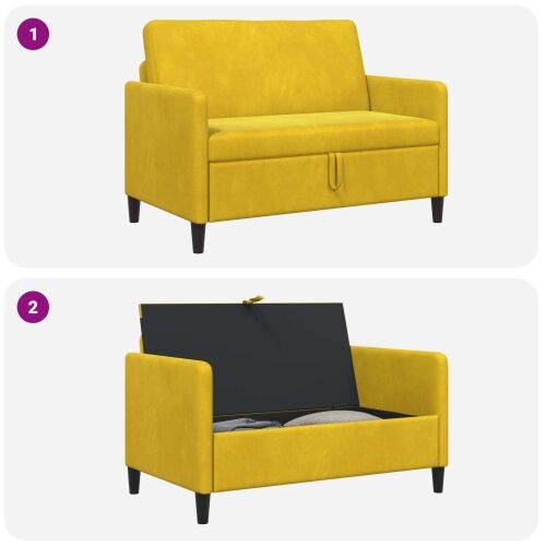 Sofa s pohranom Žuta 122 x 78 x 87 cm Poliester - Žuta 110 cm Cijena