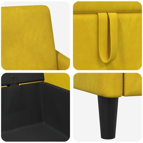 Sofa s pohranom Žuta 122 x 78 x 87 cm Poliester - Žuta 110 cm Cijena