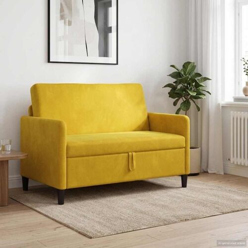 Sofa s pohranom Žuta 122 x 78 x 87 cm Poliester - Žuta 110 cm Cijena