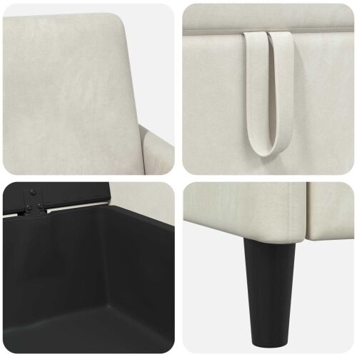 Sofa s pohranom Krem 122 x 78 x 87 cm Poliester - Krem 110 cm Cijena
