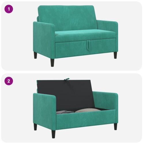 Sofa s pohranom Tirkizna 122 x 78 x 87 cm Poliester - Tirkizna 110 cm Cijena