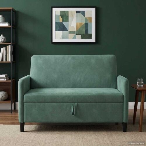 Sofa s pohranom Morska zelena 122 x 78 x 87 cm Poliester - zelena boja mora 110 cm Cijena