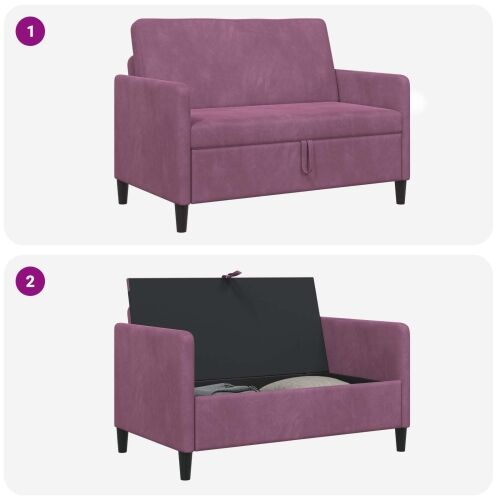 Sofa s pohranom Ljubičasta 122 x 78 x 87 cm Poliester - Ljubičasta 110 cm Cijena