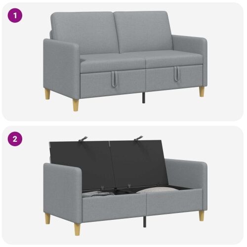 Sofa s pohranom Svjetlosiva 152 x 78 x 87 cm Poliester - Svjetlosiva 140 cm Cijena