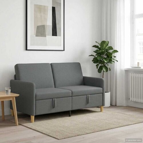 Sofa s pohranom Tamnosiva 152 x 78 x 87 cm Poliester - Tamnosiva 140 cm Cijena