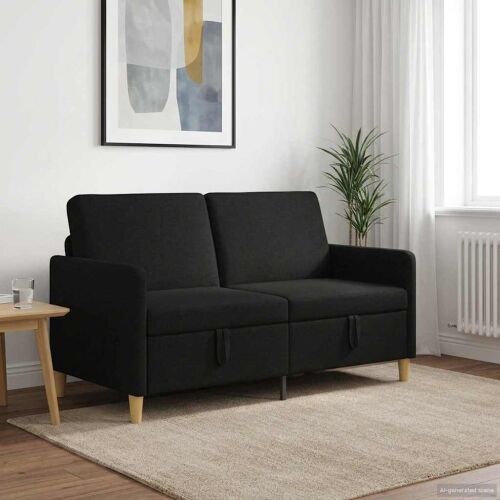 Sofa s pohranom Crna 152 x 78 x 87 cm Poliester - Crna 140 cm Cijena