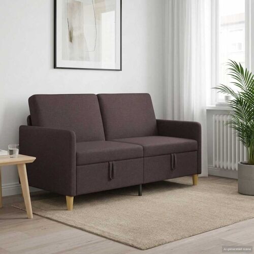 Sofa s pohranom Tamno smeđa 152 x 78 x 87 cm Poliester - Tamno smeđa 140 cm Cijena