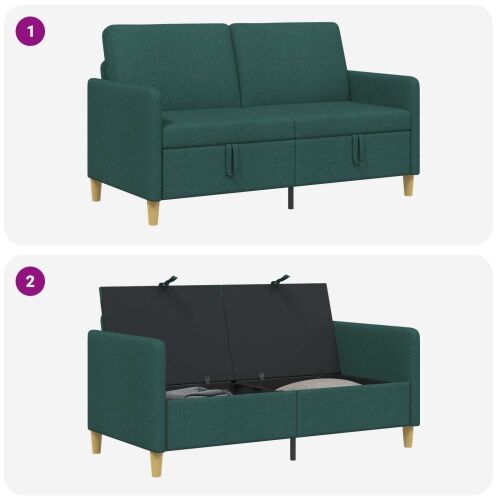 Sofa s pohranom Tamnozelena 152 x 78 x 87 cm Poliester - Tamnozelena 140 cm Cijena