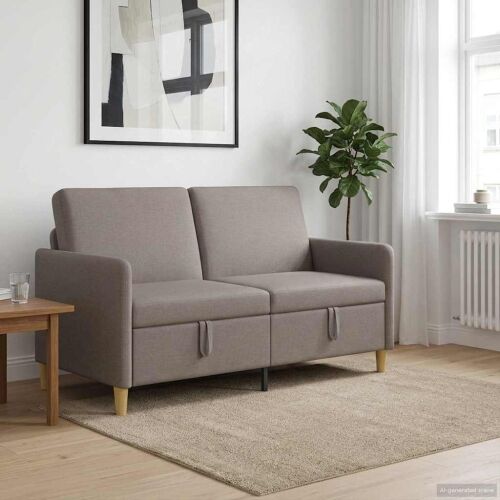 Sofa s pohranom Sivosmeđa 152 x 78 x 87 cm Poliester - Sivosmeđa 140 cm Cijena
