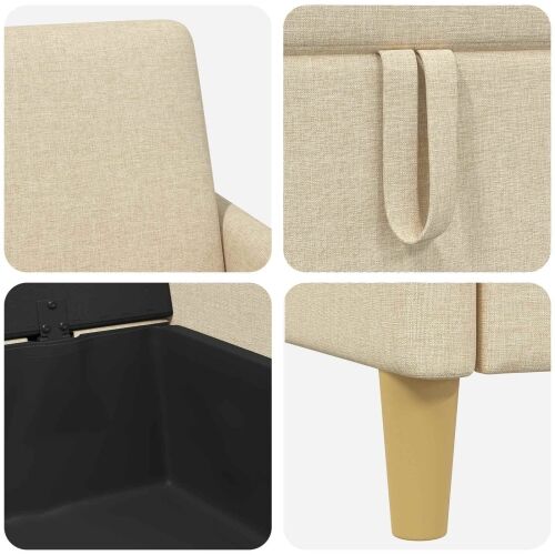 Sofa s pohranom Krem 152 x 78 x 87 cm Poliester - Krem 140 cm Cijena