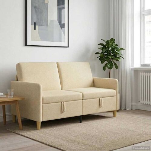 Sofa s pohranom Krem 152 x 78 x 87 cm Poliester - Krem 140 cm Cijena