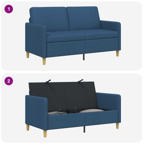 Sofa s pohranom Plava 152 x 78 x 87 cm Poliester - Plava 140 cm Cijena