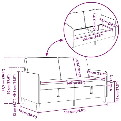 Sofa s pohranom Plava 152 x 78 x 87 cm Poliester - Plava 140 cm Cijena