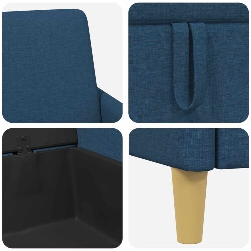Sofa s pohranom Plava 152 x 78 x 87 cm Poliester - Plava 140 cm Cijena