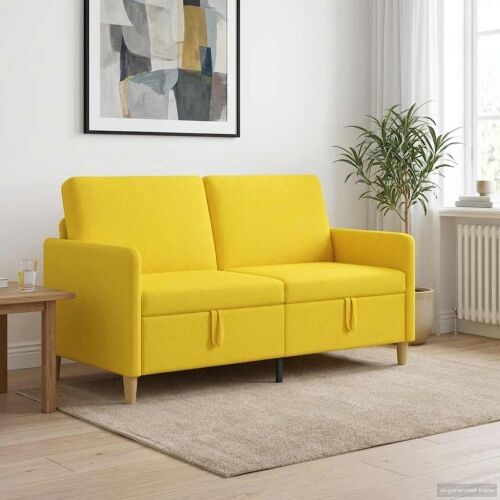 Sofa s pohranom Svijetlo žuta 152 x 78 x 87 cm Poliester - Svjetložuta 140 cm Cijena