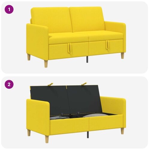 Sofa s pohranom Svijetlo žuta 152 x 78 x 87 cm Poliester - Svjetložuta 140 cm Cijena
