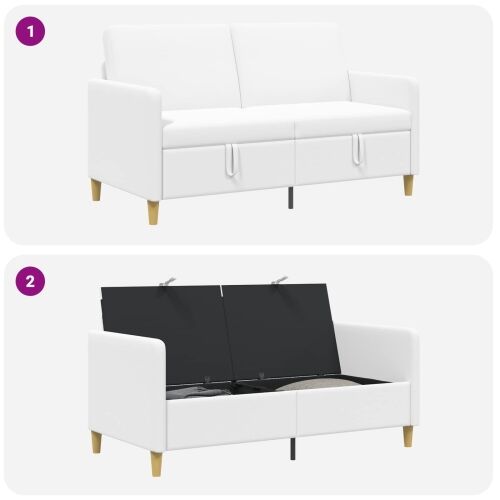 Sofa s pohranom Bijela 152 x 78 x 87 cm Poliester - Bijela 140 cm Cijena