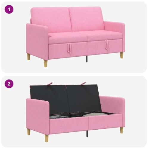 Sofa s pohranom Ružičasta 152 x 78 x 87 cm Poliester - Ružičasta 140 cm Cijena
