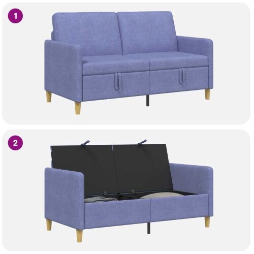 Sofa s pohranom Traper plava 152 x 78 x 87 cm Poliester - Trapere plave boje 140 cm Cijena