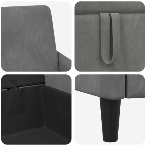 Sofa s pohranom Tamnosiva 152 x 78 x 87 cm Poliester - Tamnosiva 140 cm Cijena
