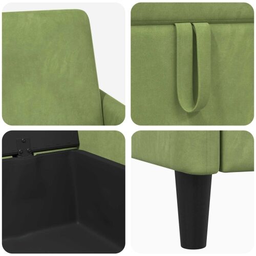 Sofa s pohranom Svijetlo zelena 152 x 78 x 87 cm Poliester - Svijetlo zelena 140 cm Cijena