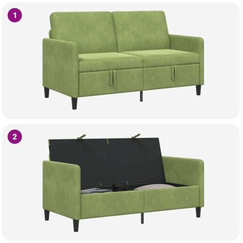 Sofa s pohranom Svijetlo zelena 152 x 78 x 87 cm Poliester - Svijetlo zelena 140 cm Cijena