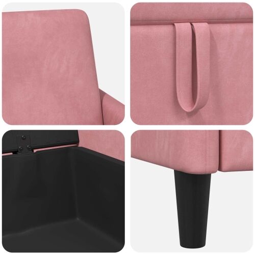 Sofa s pohranom Ružičasta 152 x 78 x 87 cm Poliester - Ružičasta 140 cm Cijena