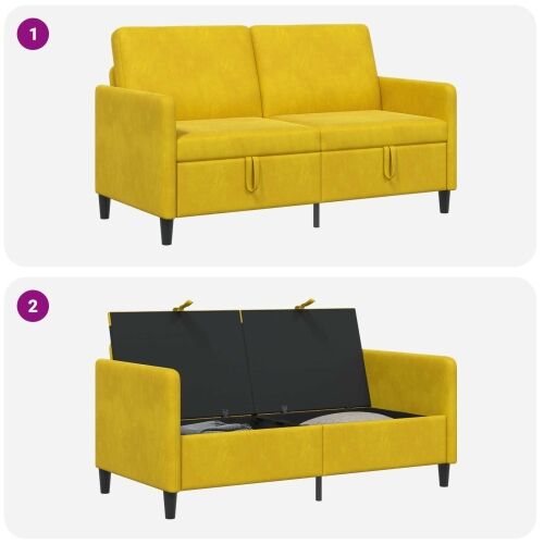 Sofa s pohranom Žuta 152 x 78 x 87 cm Poliester - Žuta 140 cm Cijena
