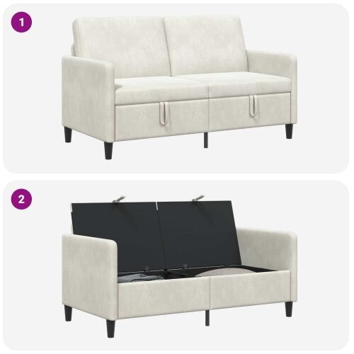 Sofa s pohranom Krem 152 x 78 x 87 cm Poliester - Krem 140 cm Cijena
