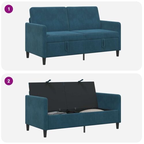 Sofa s pohranom Plava 152 x 78 x 87 cm Poliester - Plava 140 cm Cijena