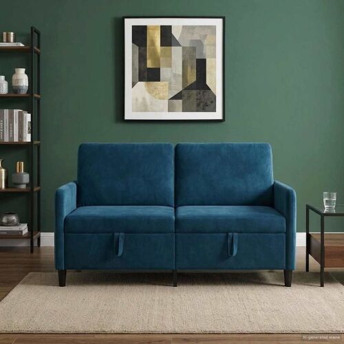 Sofa s pohranom Plava 152 x 78 x 87 cm Poliester - Plava 140 cm Cijena