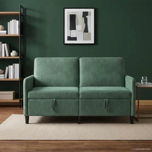 Sofa s pohranom Morska zelena 152 x 78 x 87 cm Poliester - zelena boja mora 140 cm Cijena