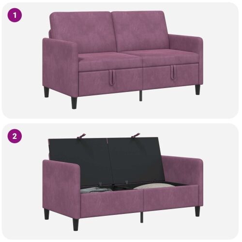 Sofa s pohranom Ljubičasta 152 x 78 x 87 cm Poliester - Ljubičasta 140 cm Cijena