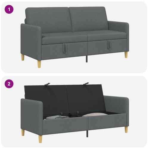 Sofa s pohranom Tamnosiva 172 x 78 x 87 cm Poliester - Tamnosiva 160 cm Cijena