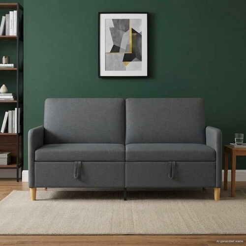 Sofa s pohranom Tamnosiva 172 x 78 x 87 cm Poliester - Tamnosiva 160 cm Cijena