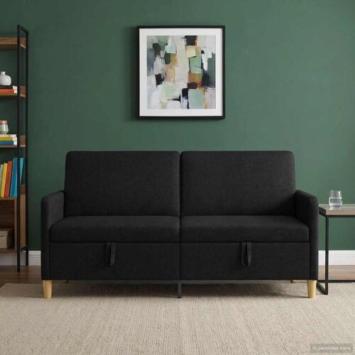 Sofa s pohranom Crna 172 x 78 x 87 cm Poliester - Crna 160 cm Cijena