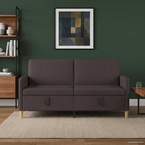 Sofa s pohranom Tamno smeđa 172 x 78 x 87 cm Poliester - Tamno smeđa 160 cm Cijena
