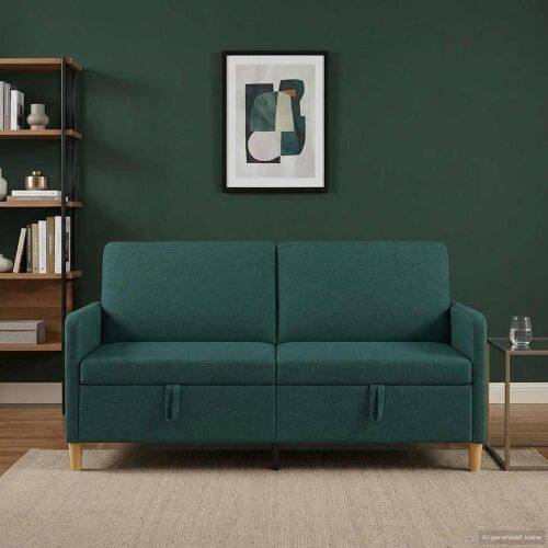 Sofa s pohranom Tamnozelena 172 x 78 x 87 cm Poliester - Tamnozelena 160 cm Cijena