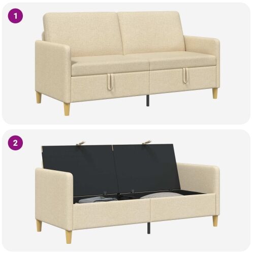 Sofa s pohranom Krem 172 x 78 x 87 cm Poliester - Krem 160 cm Cijena