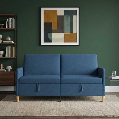 Sofa s pohranom Plava 172 x 78 x 87 cm Poliester - Plava 160 cm Cijena