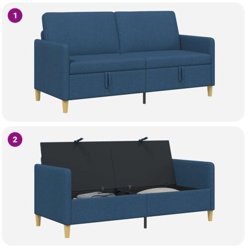 Sofa s pohranom Plava 172 x 78 x 87 cm Poliester - Plava 160 cm Cijena