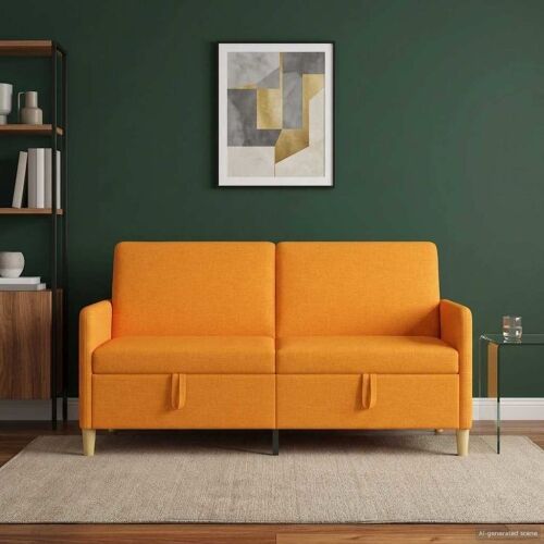 Sofa s pohranom Tamno žuta 172 x 78 x 87 cm Poliester - Tamnožuta 160 cm Cijena