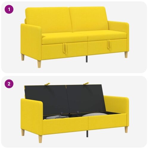 Sofa s pohranom Svijetlo žuta 172 x 78 x 87 cm Poliester - Svjetložuta 160 cm Cijena