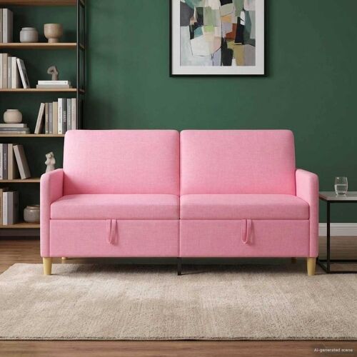 Sofa s pohranom Ružičasta 172 x 78 x 87 cm Poliester - Ružičasta 160 cm Cijena