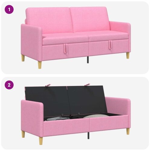 Sofa s pohranom Ružičasta 172 x 78 x 87 cm Poliester - Ružičasta 160 cm Cijena
