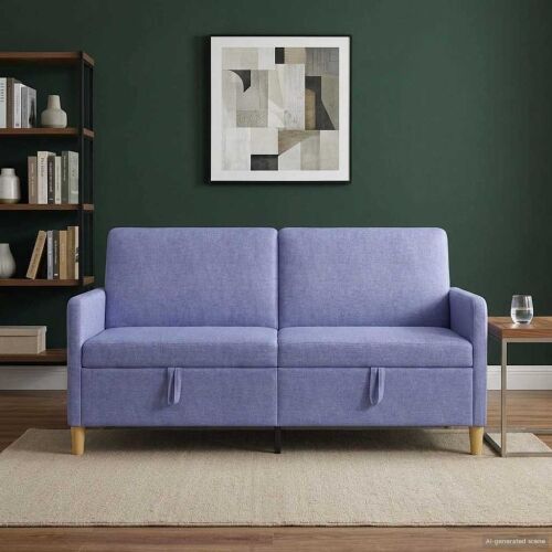 Sofa s pohranom Traper plava 172 x 78 x 87 cm Poliester - Trapere plave boje 160 cm Cijena
