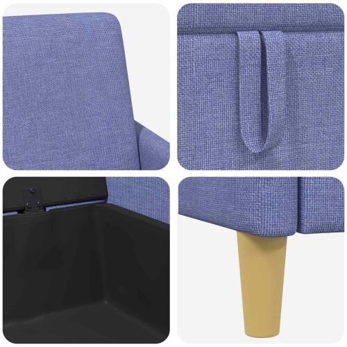 Sofa s pohranom Traper plava 172 x 78 x 87 cm Poliester - Trapere plave boje 160 cm Cijena