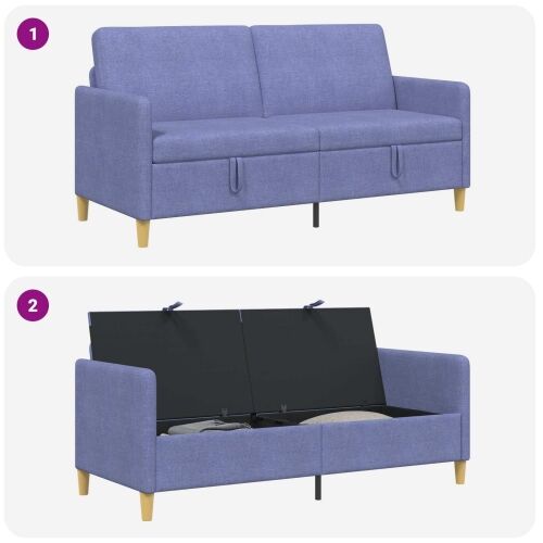 Sofa s pohranom Traper plava 172 x 78 x 87 cm Poliester - Trapere plave boje 160 cm Cijena